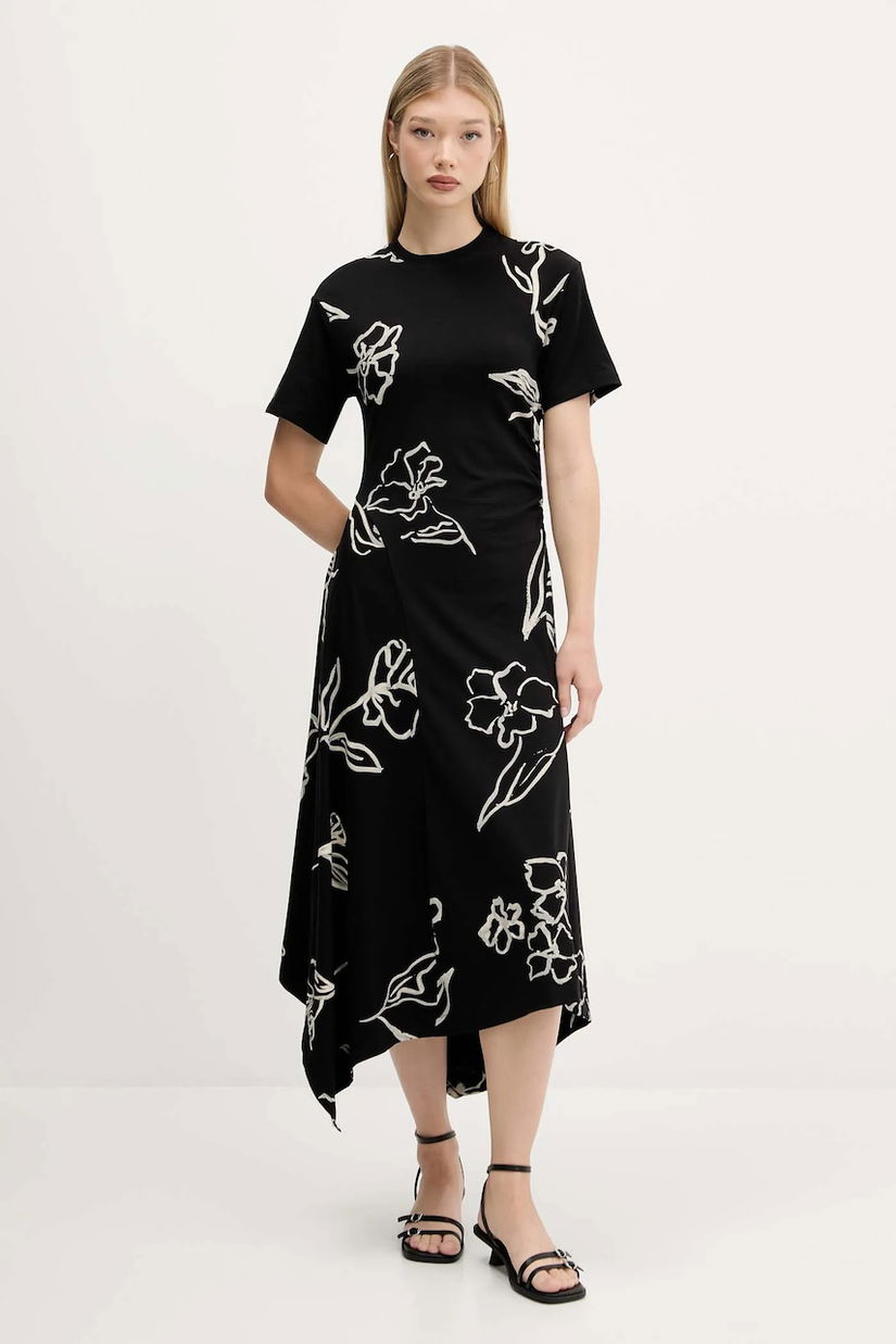 Desigual rochie CALMA culoarea negru, midi, evazati, 25WWVK44