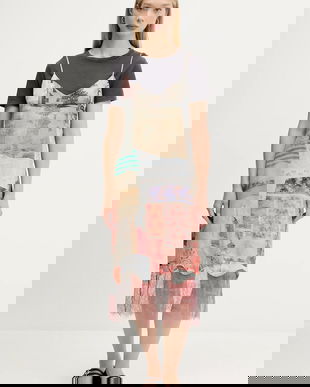 Desigual rochie COLLAGE culoarea gri, 25WWVW17