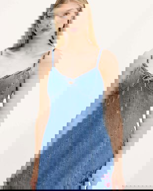 Hollister Co. rochie jeans mini, evazati, KI359-5259