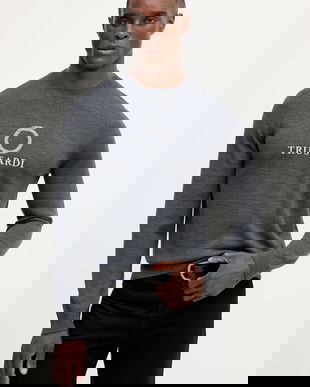 Trussardi pulover de lana culoarea gri, M0358000037N