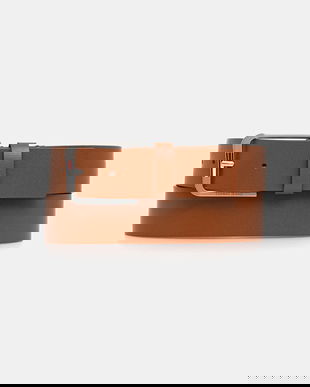 Tommy Jeans curea de piele culoarea maro, AM0AM13690