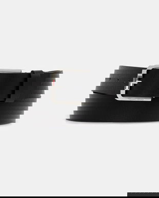 Tommy Jeans curea de piele culoarea negru, AM0AM13690