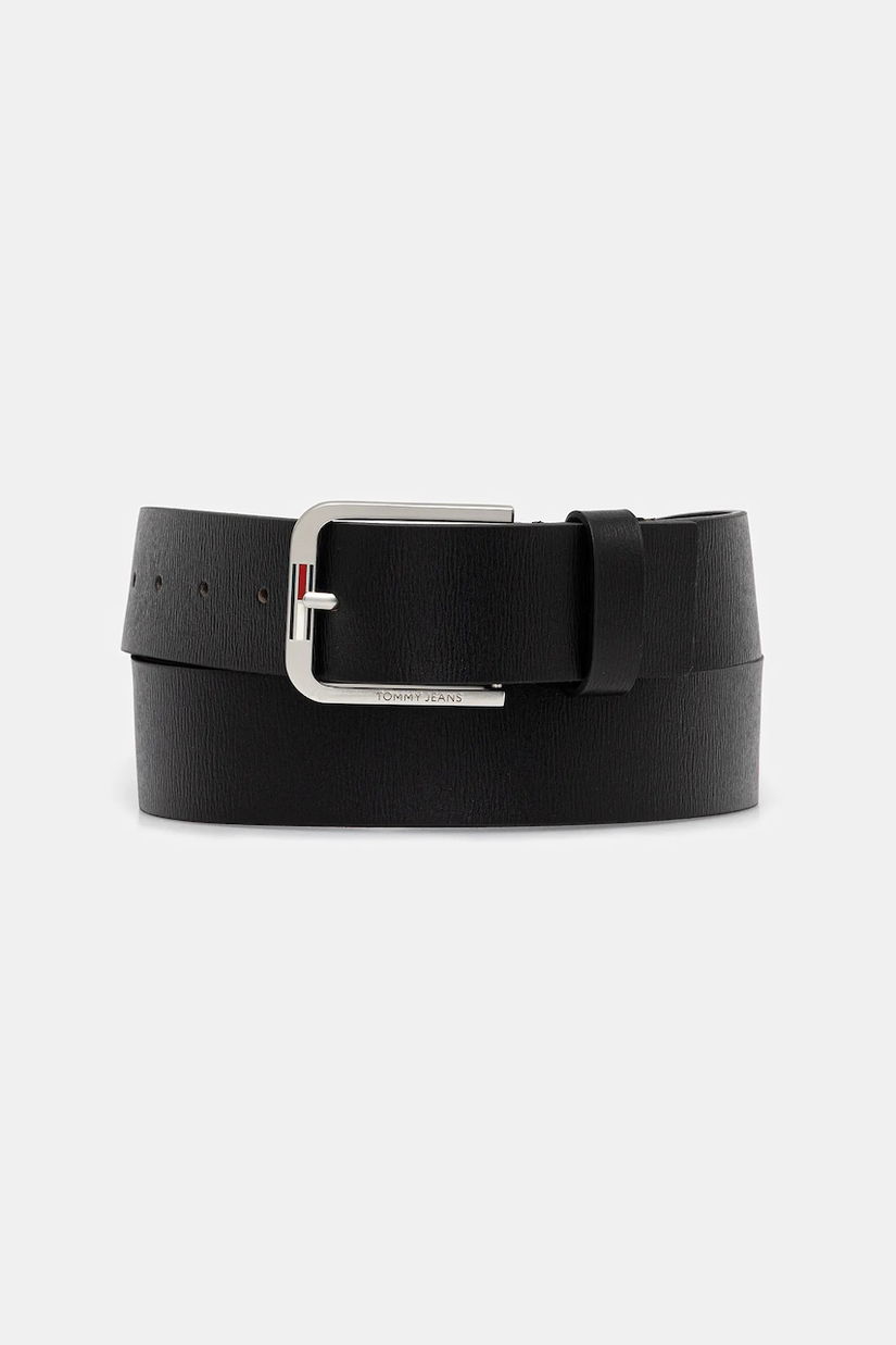 Tommy Jeans curea de piele culoarea negru, AM0AM13690