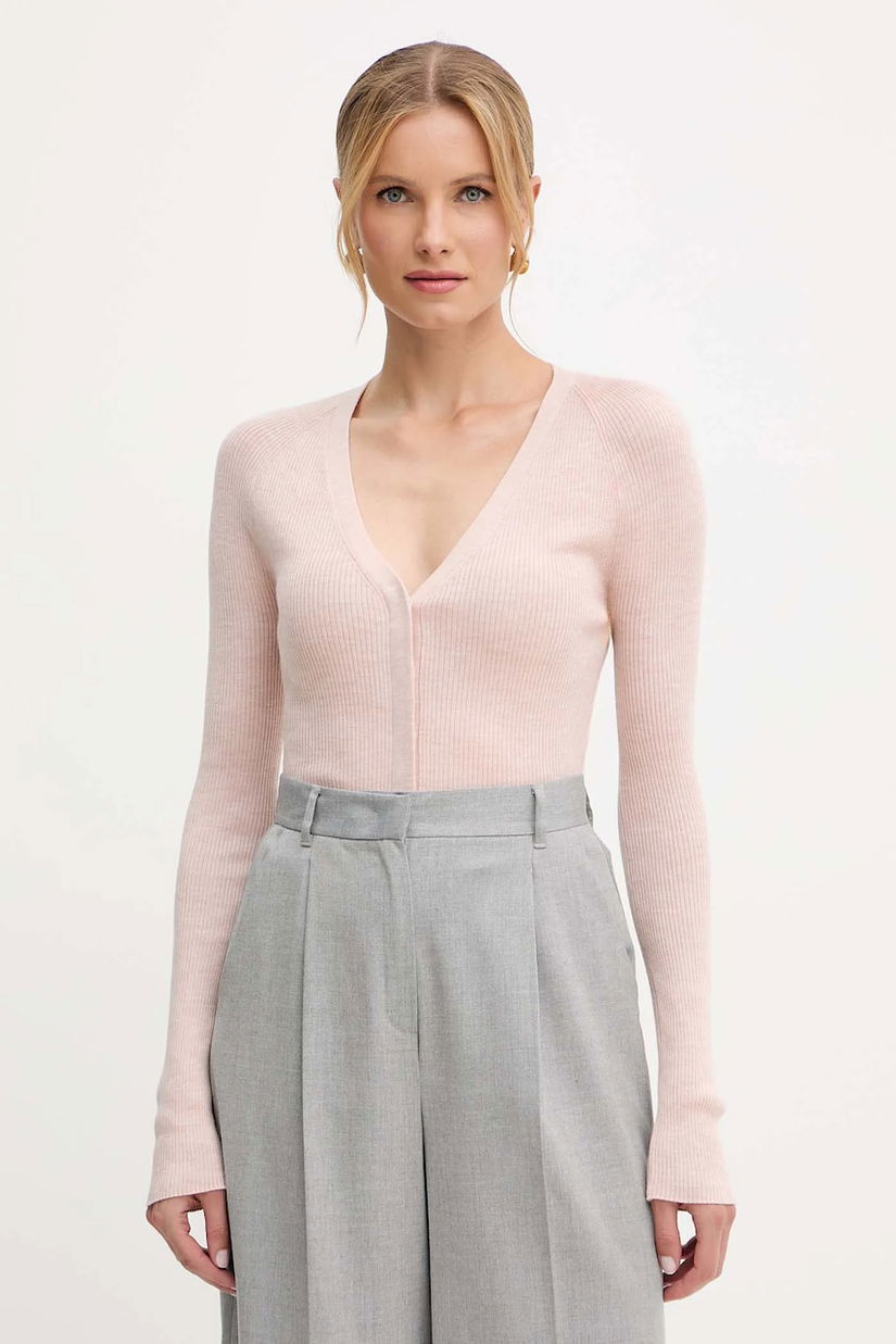 BOSS cardigan din lana culoarea portocaliu, light, 50544904
