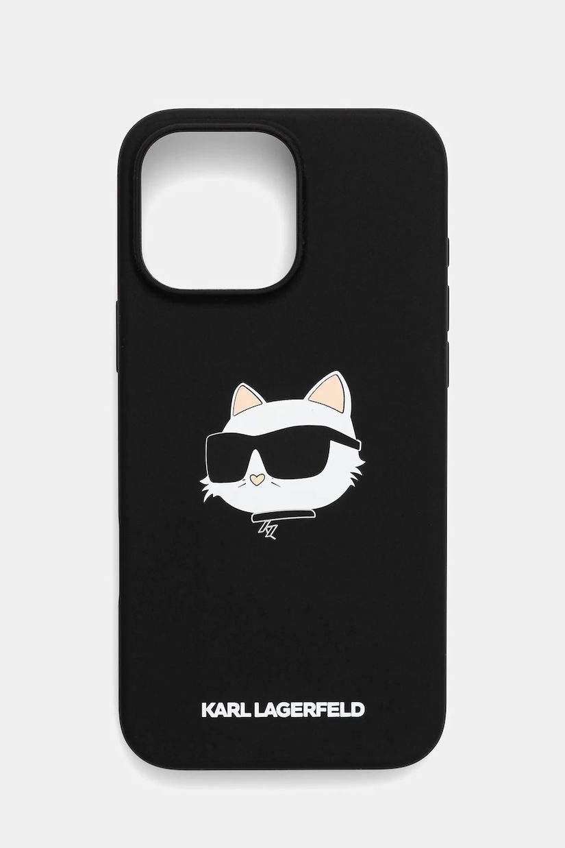 Karl Lagerfeld husă pentru telefon iPhone 16 Pro Max 6.9" culoarea negru, KLHMP16XSCHPPLK