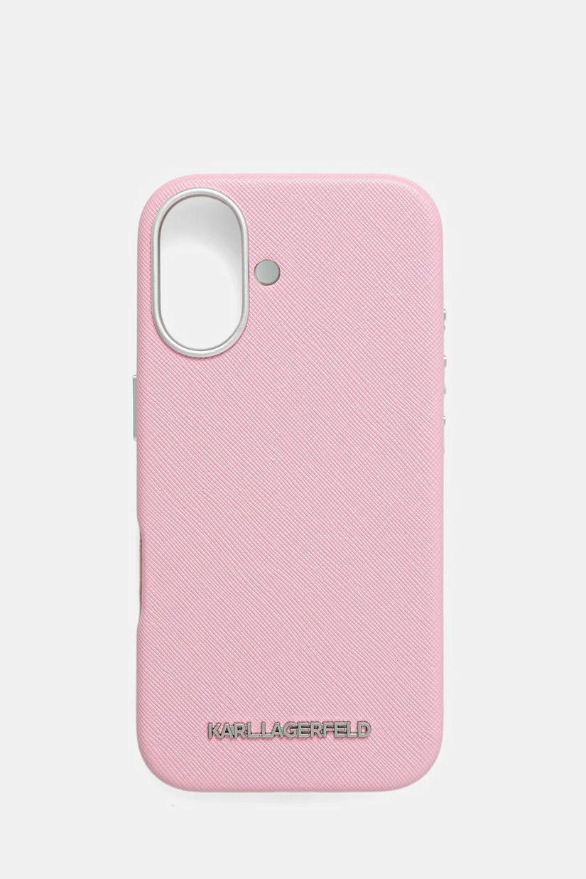 Karl Lagerfeld husă pentru telefon iPhone 16 culoarea roz, KLHMP16SPSAFWMCP
