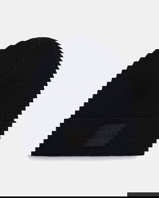 BOSS Orange căciulă de lână culoarea bleumarin, 50546155