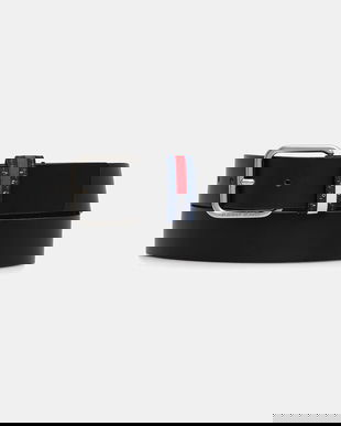 Tommy Jeans curea de piele culoarea negru, AM0AM13688