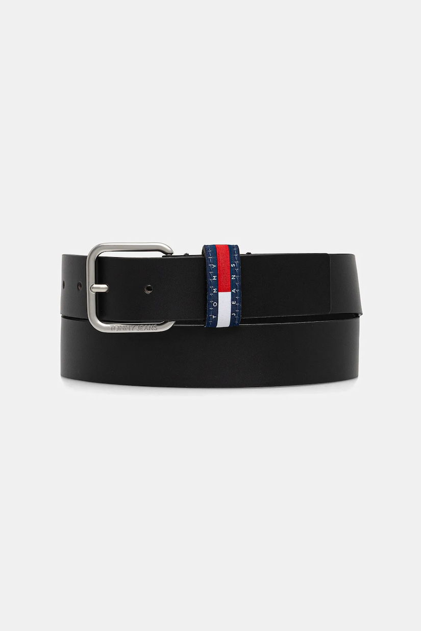 Tommy Jeans curea de piele culoarea negru, AM0AM13688