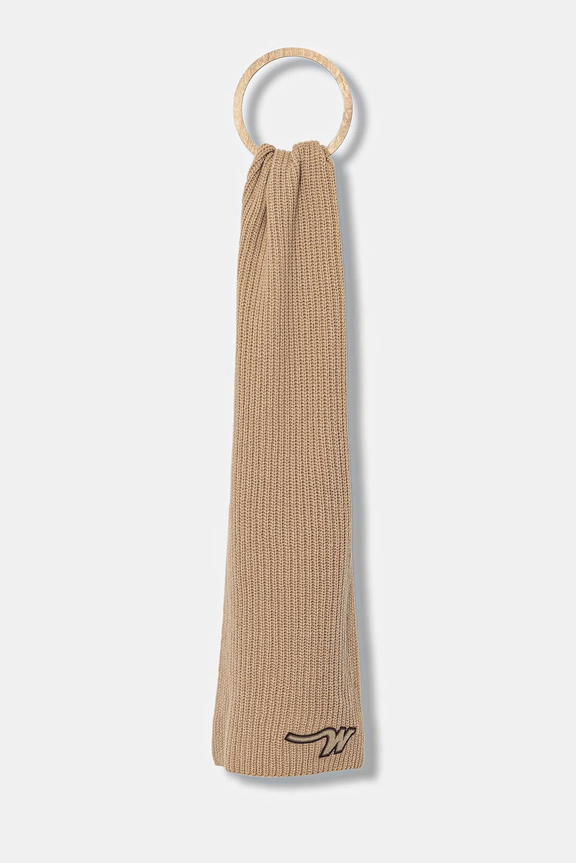 Weekend Max Mara fular de lână BARDIES culoarea verde, uni, 2525746035600