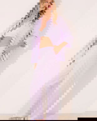 women'secret pijama culoarea violet, bumbac, 3592401