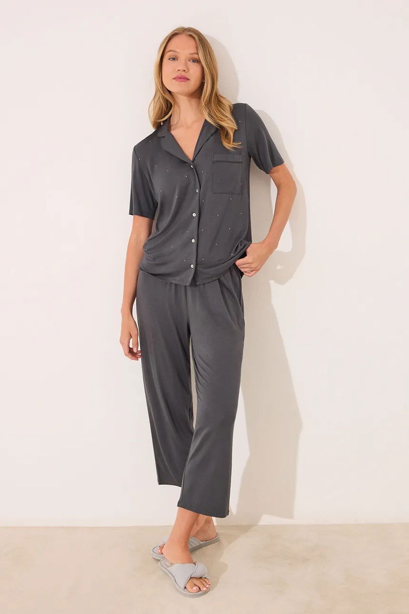 women'secret pijama culoarea gri, 4752520