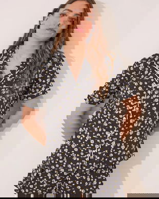 women'secret pijama culoarea negru, bumbac, 3592412