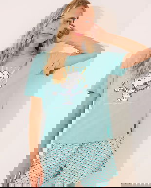 women'secret pijama culoarea turcoaz, 3132115