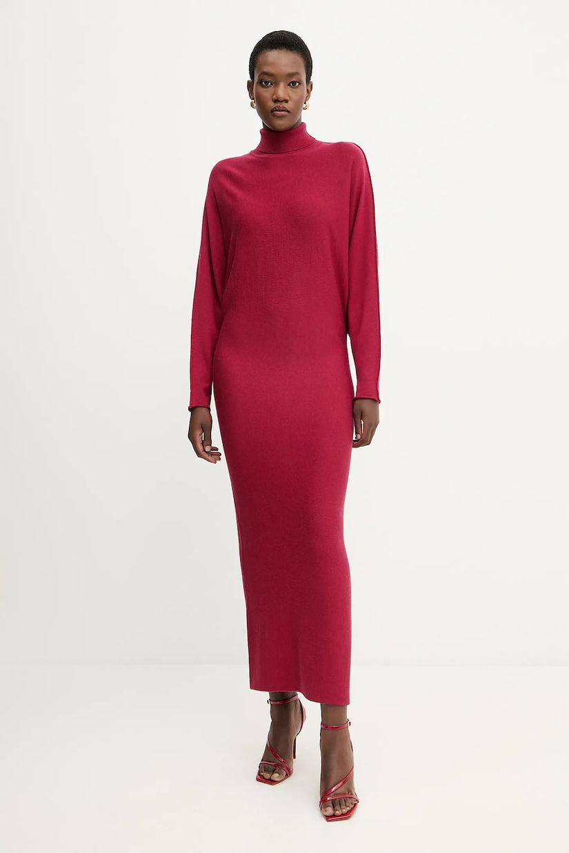 Liviana Conti rochie din lână culoarea bordo, maxi, drept, F5WA46