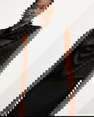 Liviana Conti bluză culoarea negru, uni, F5WS61