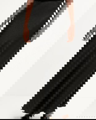 Liviana Conti fustă culoarea negru, maxi, evazati, F5WS86