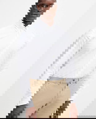 BOSS cămașă din bumbac culoarea alb, slim, 50544951