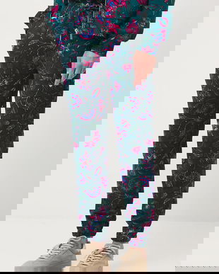 Medicine pantaloni de trening culoarea verde, cu imprimeu