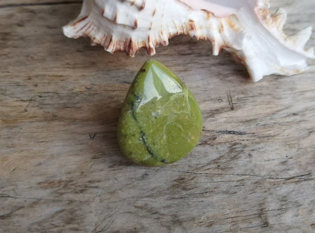 Inel opal verde - inel bronz, reglabil