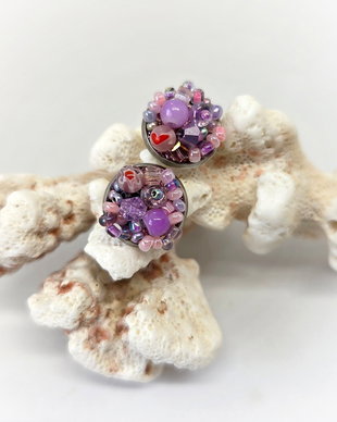 Cercei mici Pink Heart