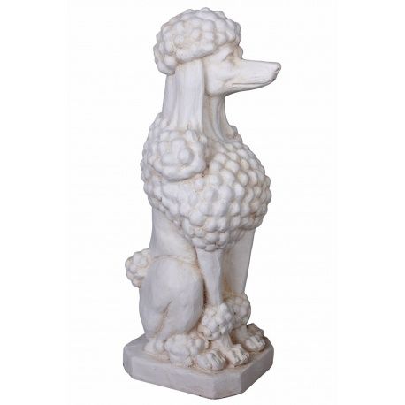 Statueta din rasini cu un pudel alb