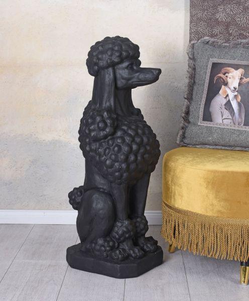 Statueta din rasini cu un pudel alb