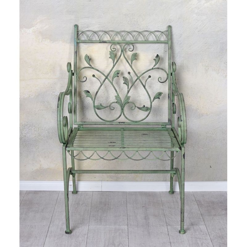 Scaun din fier forjat antik green