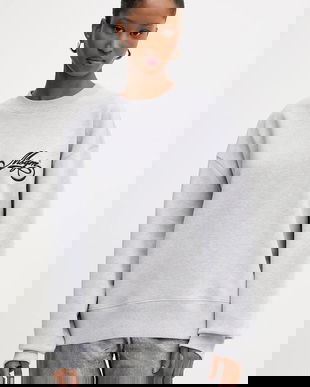 MSGM hanorac de bumbac culoarea gri, cu imprimeu, 3941MDM80.257793