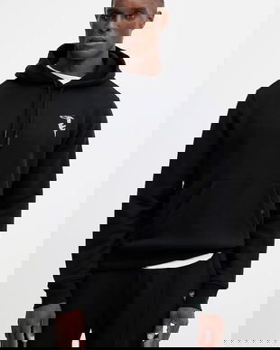 Trussardi hanorac de bumbac culoarea negru, cu glugă, cu imprimeu, G8078200033N