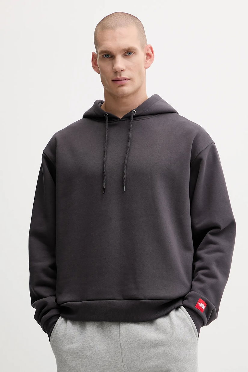 The North Face bluză Redbox culoarea gri, cu glugă, uni, NF0A8EFZ0SA1