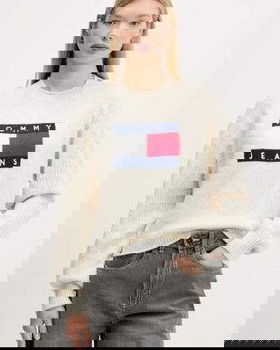 Tommy Jeans pulover din amestec de lână culoarea bej, light, DW0DW21782