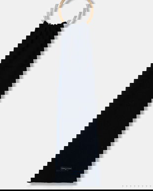 Tommy Jeans eșarfă din bumbac culoarea bleumarin, uni, AM0AM13685