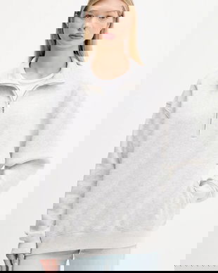 Abercrombie & Fitch bluză culoarea gri, cu imprimeu, KI152-5256-112