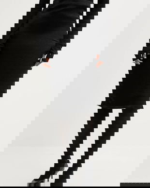 PRESSIAT fustă culoarea negru, midi, creion, PRE711FW24