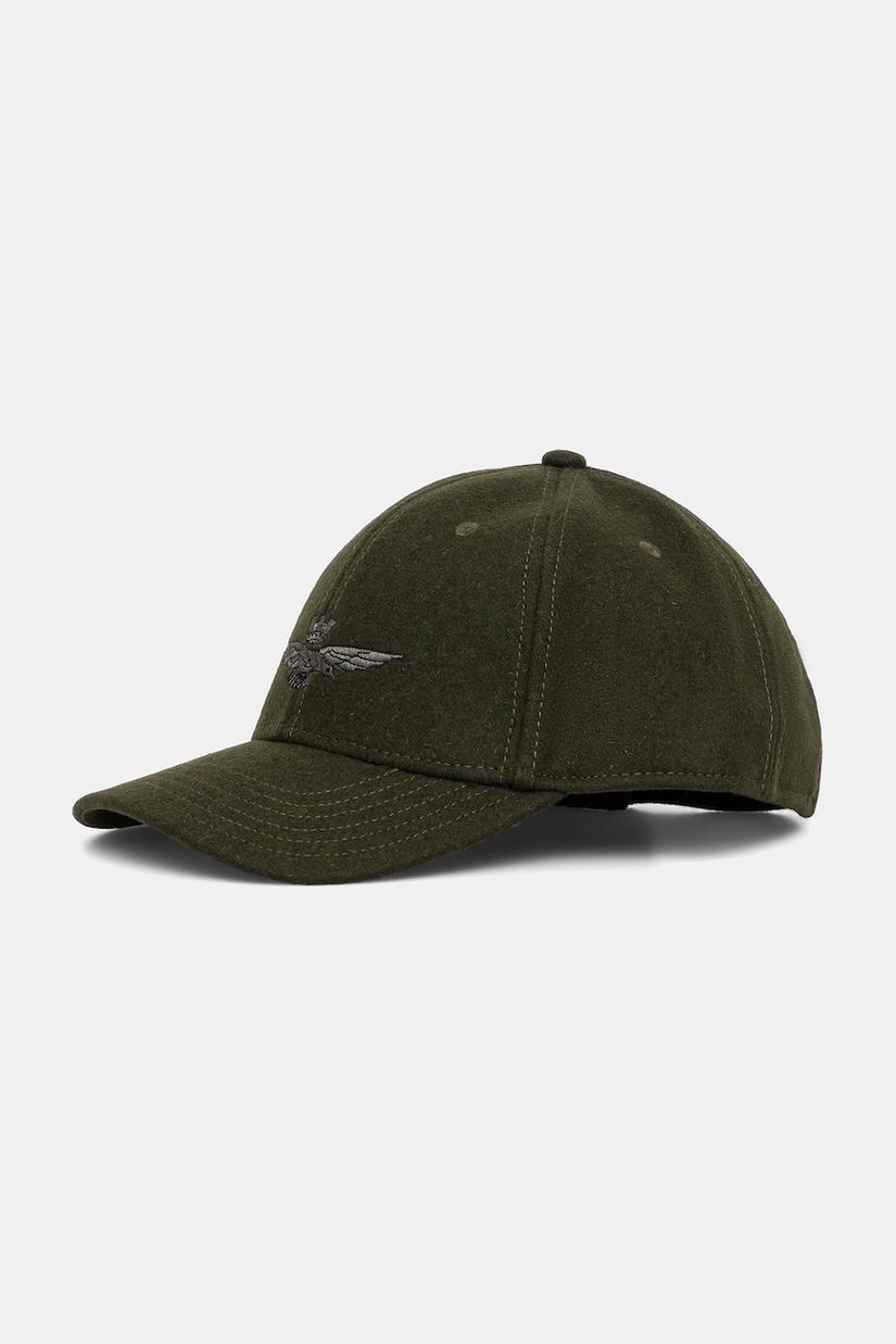 Aeronautica Militare șapcă căptușită cu lână culoarea verde, HA1085UCT02333