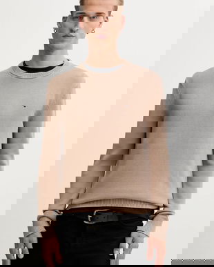 Tommy Jeans pulover de bumbac culoarea maro, light, DM0DM21787