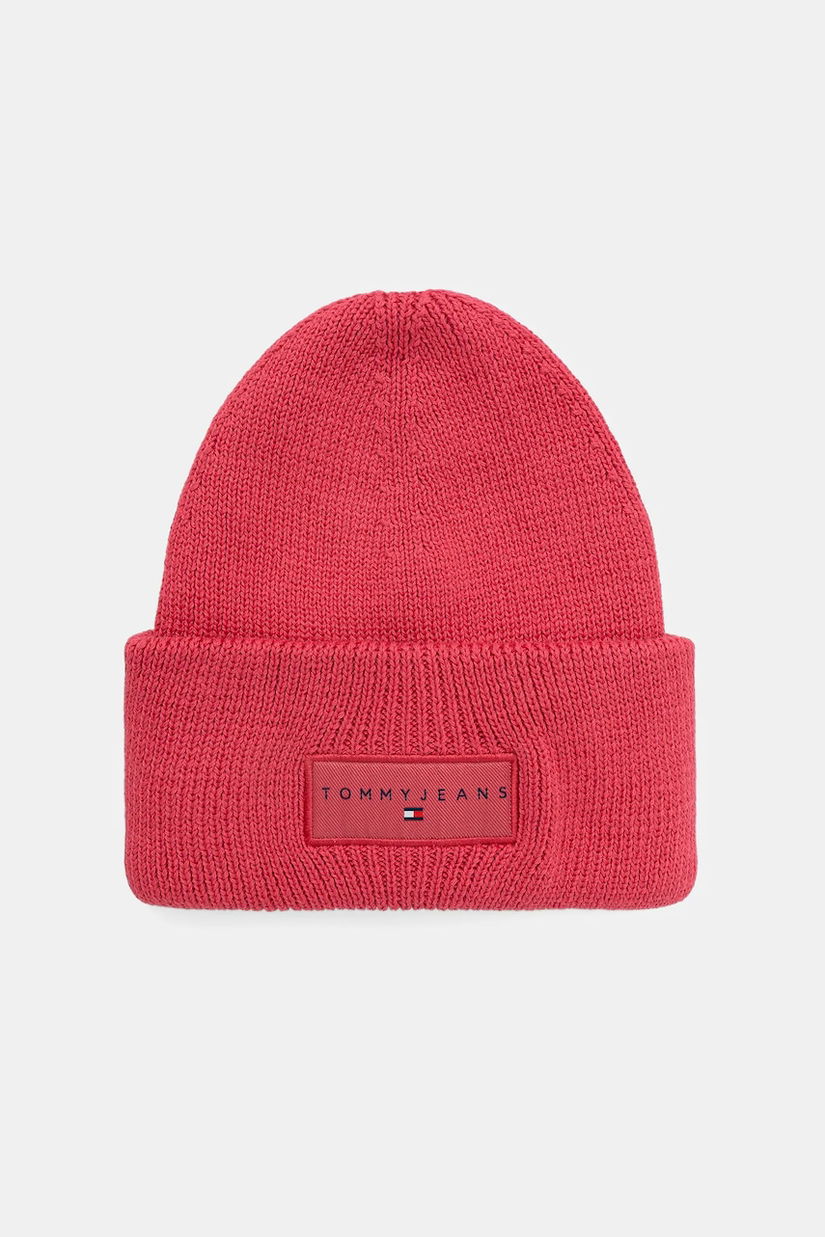 Tommy Jeans căciulă din bumbac culoarea roz, AW0AW17913