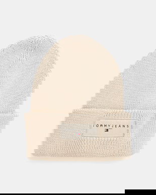 Tommy Jeans căciulă din bumbac culoarea bej, AW0AW17913