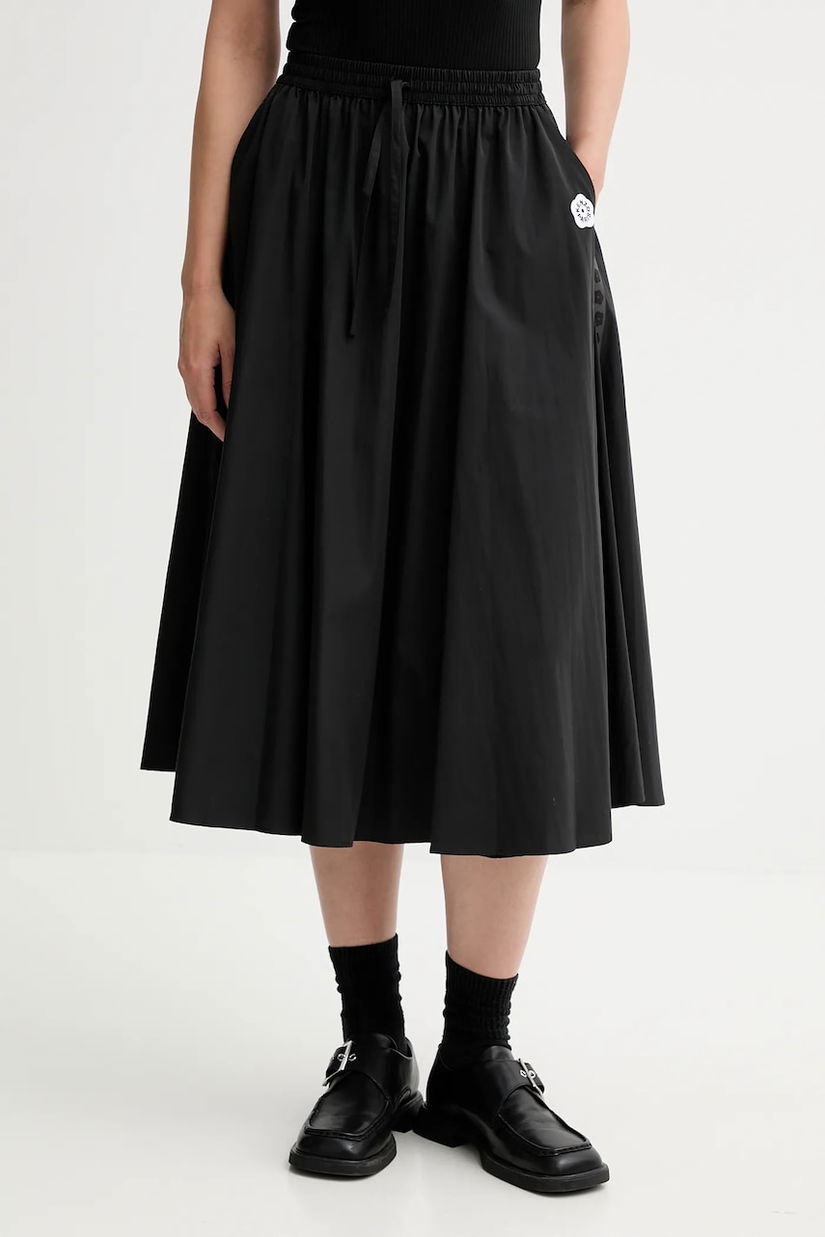 Kenzo fusta culoarea negru, midi, evazati, FF62JU3169FI