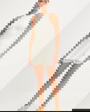 adidas by Stella McCartney rochie sport TruePurpose culoarea bej, mini, evazati, JM1409