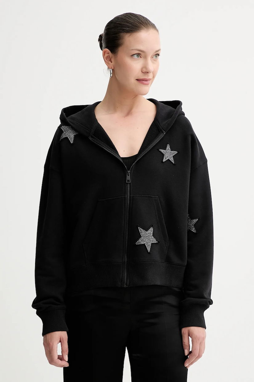 ZADIG&VOLTAIRE bluza culoarea negru, cu glugă, cu imprimeu, JWSS01666