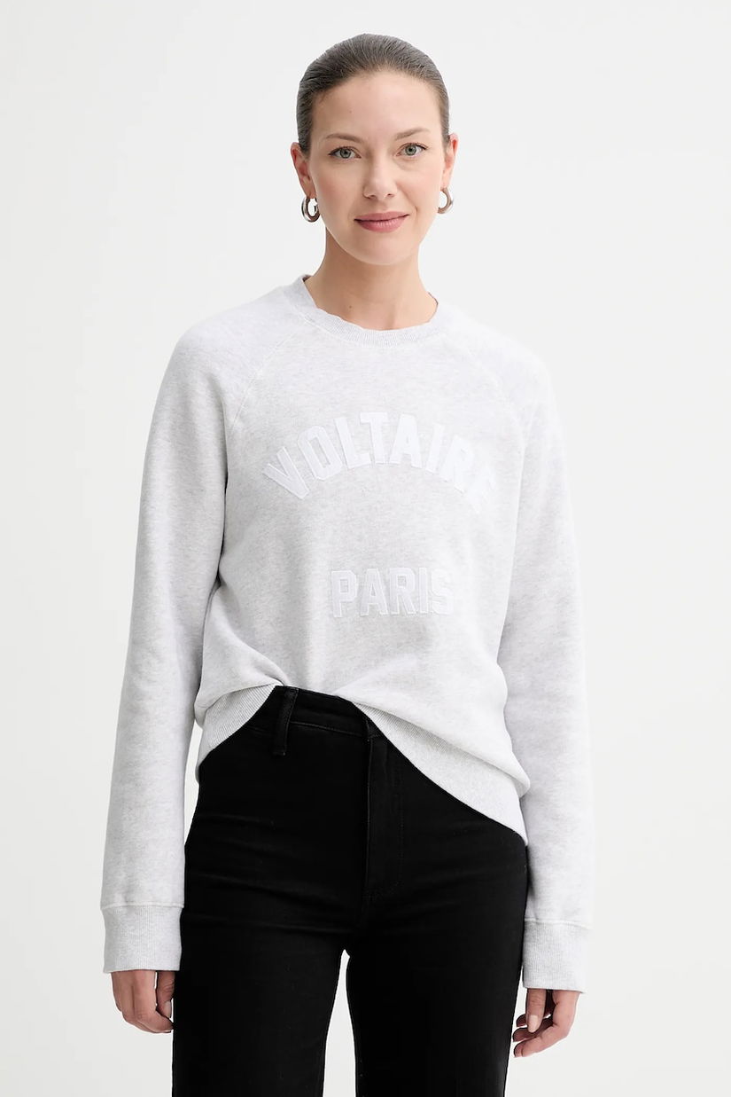 ZADIG&VOLTAIRE bluza culoarea gri, cu imprimeu, JWSS01722