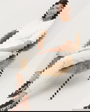 Medicine pantaloni de trening culoarea bej, uni