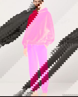 Medicine pantaloni de trening culoarea roz, uni