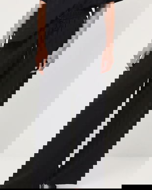 Medicine pantaloni culoarea negru, lat, medium waist