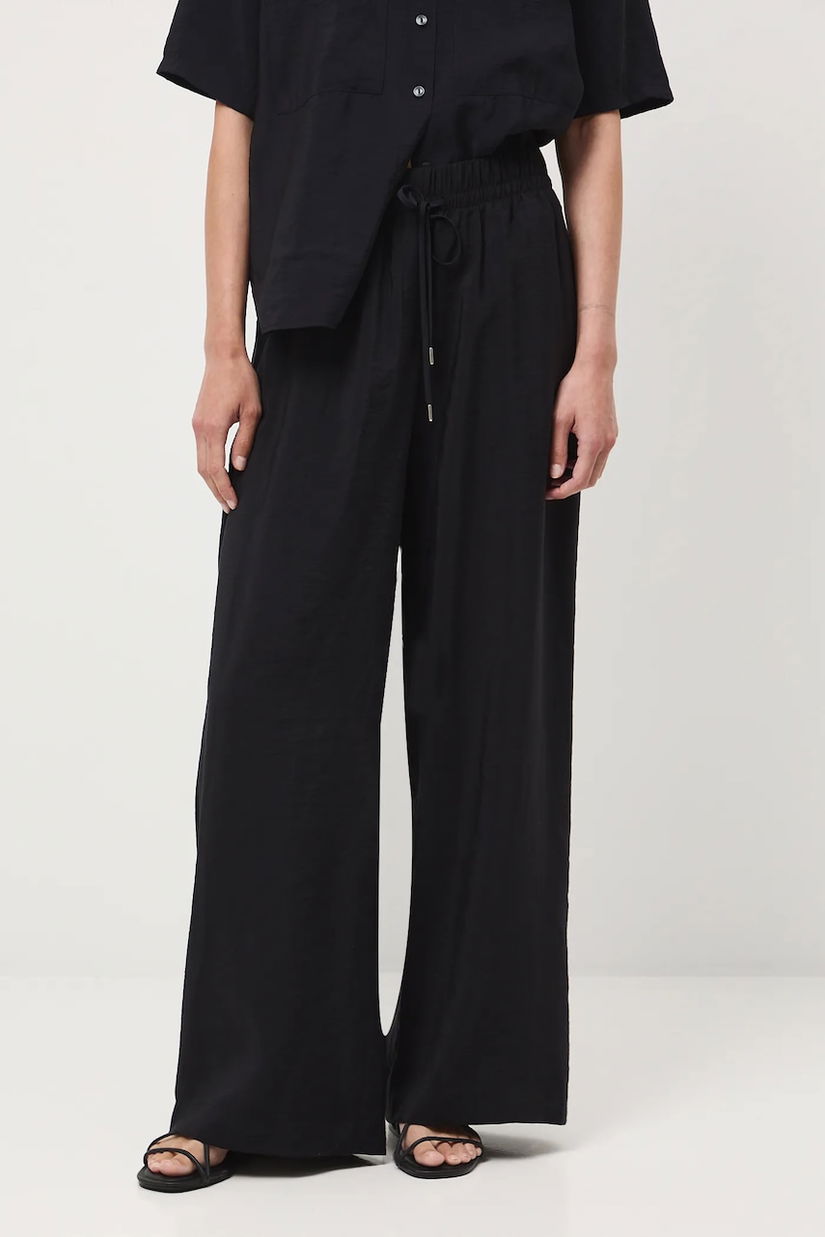 Medicine pantaloni culoarea negru, lat, medium waist