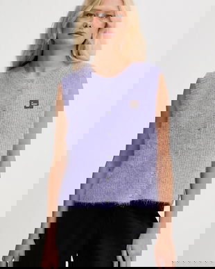 American Vintage vestă din amestec de lână culoarea violet, light, EAST19MC