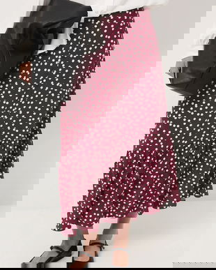 Medicine fustă culoarea bordo, midi, evazați