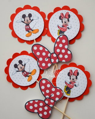 Set 6 mini propsuri Mickey&Minnie Mouse